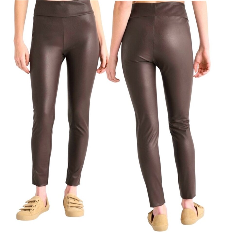 Splendid Collection Faux Leather Leggings - Chocolate Size XS